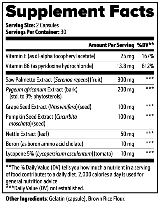 INTEGRIS Saw Palmetto and Pumpkin Seed Extract Men's Botanical Blend 60 Capsules