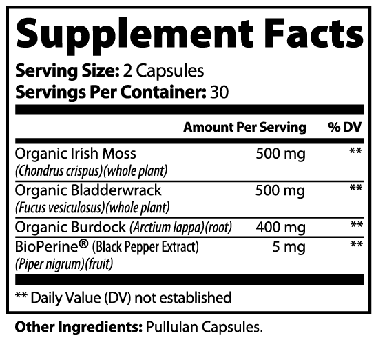 INTEGRIS Sea Moss Organic Irish Moss Blend Dietary Supplement 60 Capsules
