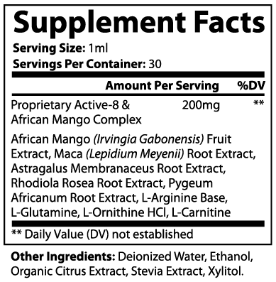 INTEGRIS African Mango and Amino Acid Liquid Dietary Supplement 1 oz (30ml)