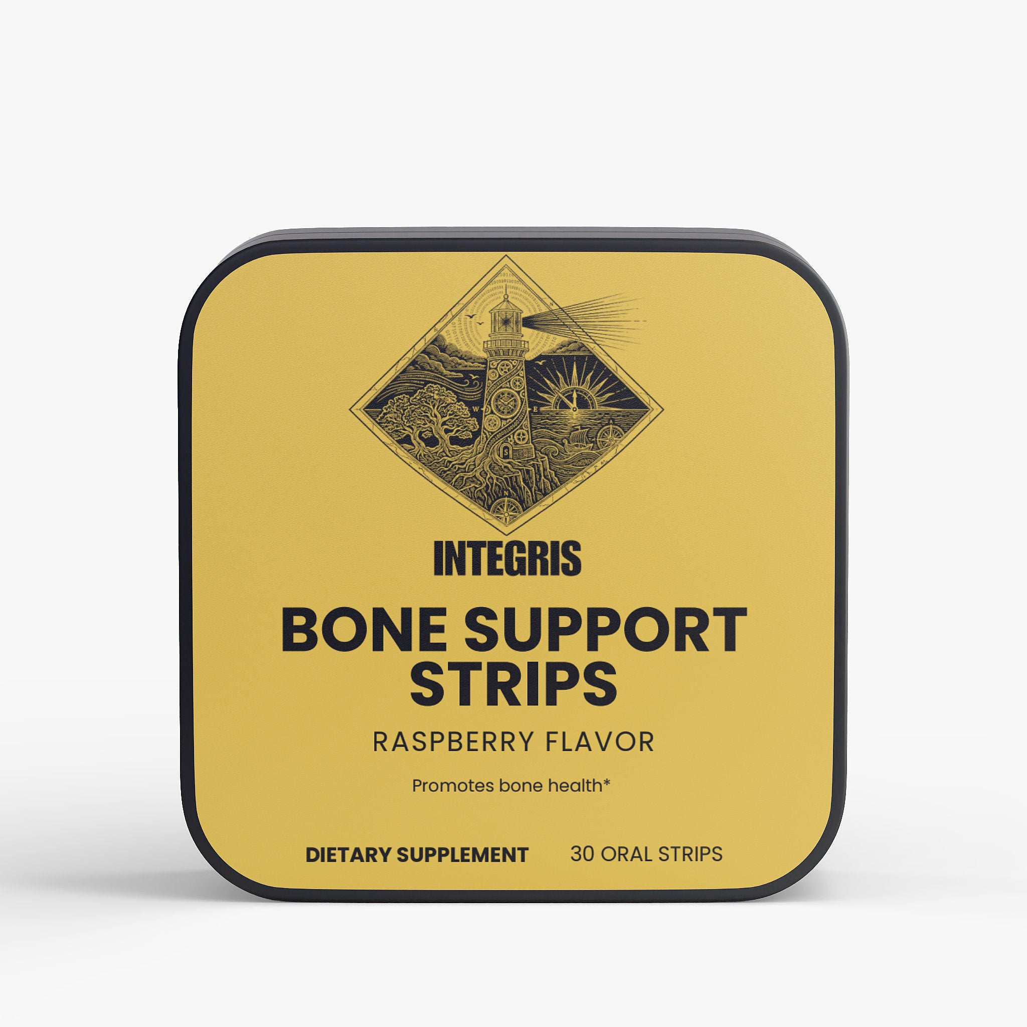Bone Support Strips Vitamin D3 and K2 Raspberry Flavor - 30 Strips