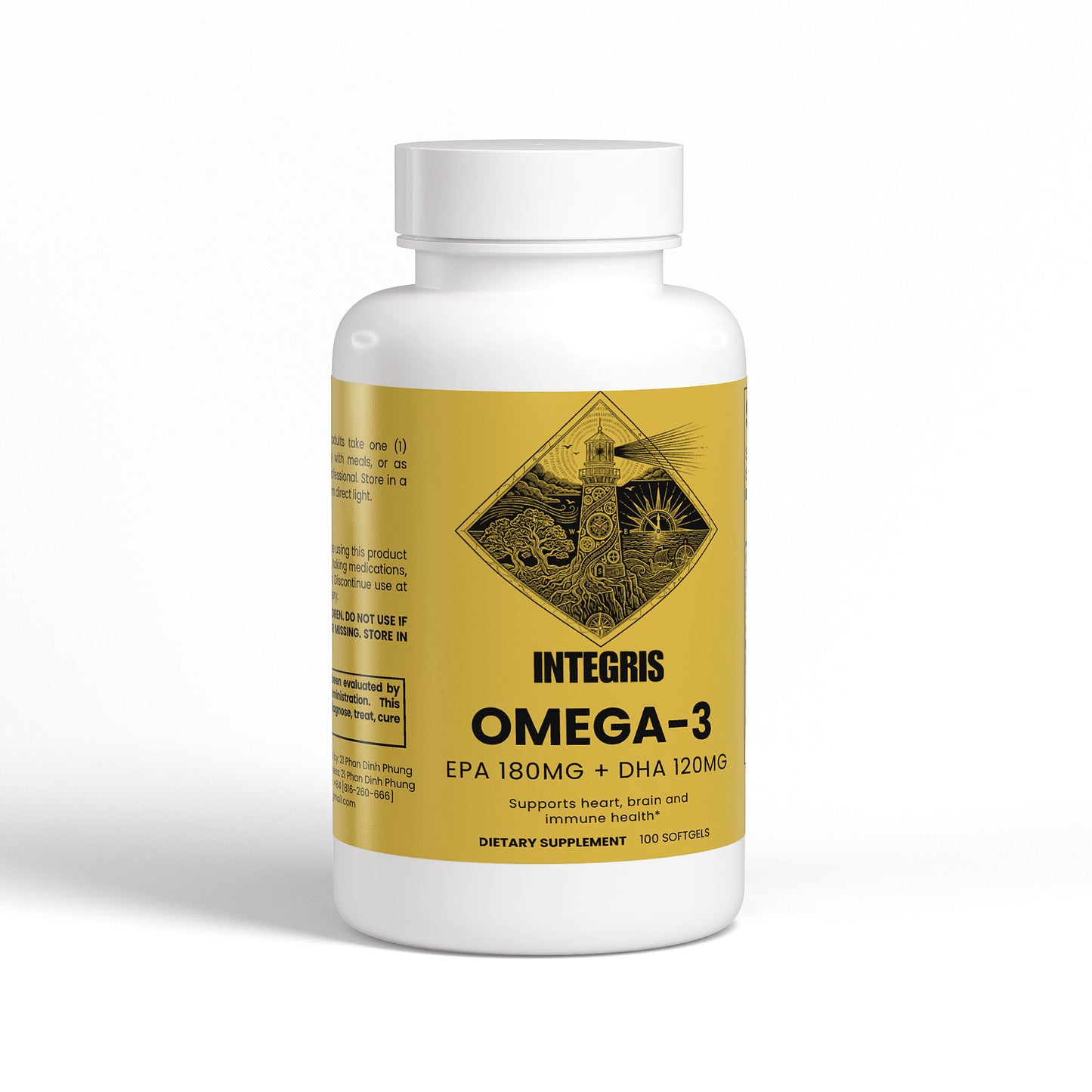 Omega-3 Fish Oil Concentrate with 180mg EPA and 120mg DHA - 100 Softgels