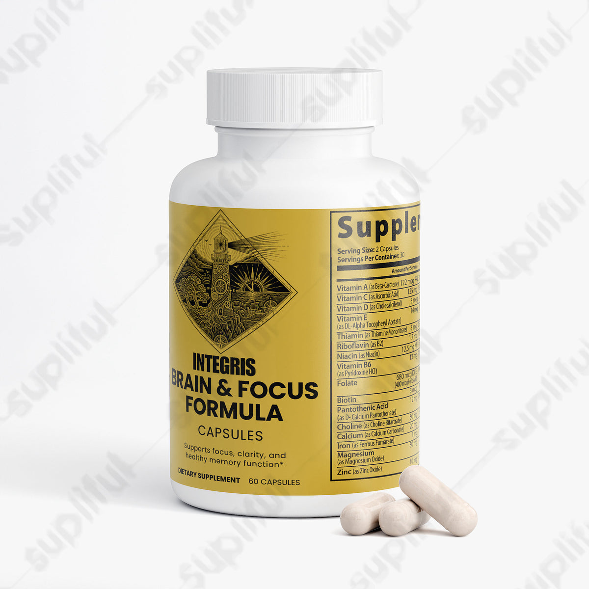 Brain & Focus Formula Dietary Supplement - 60 Veggie Capsules