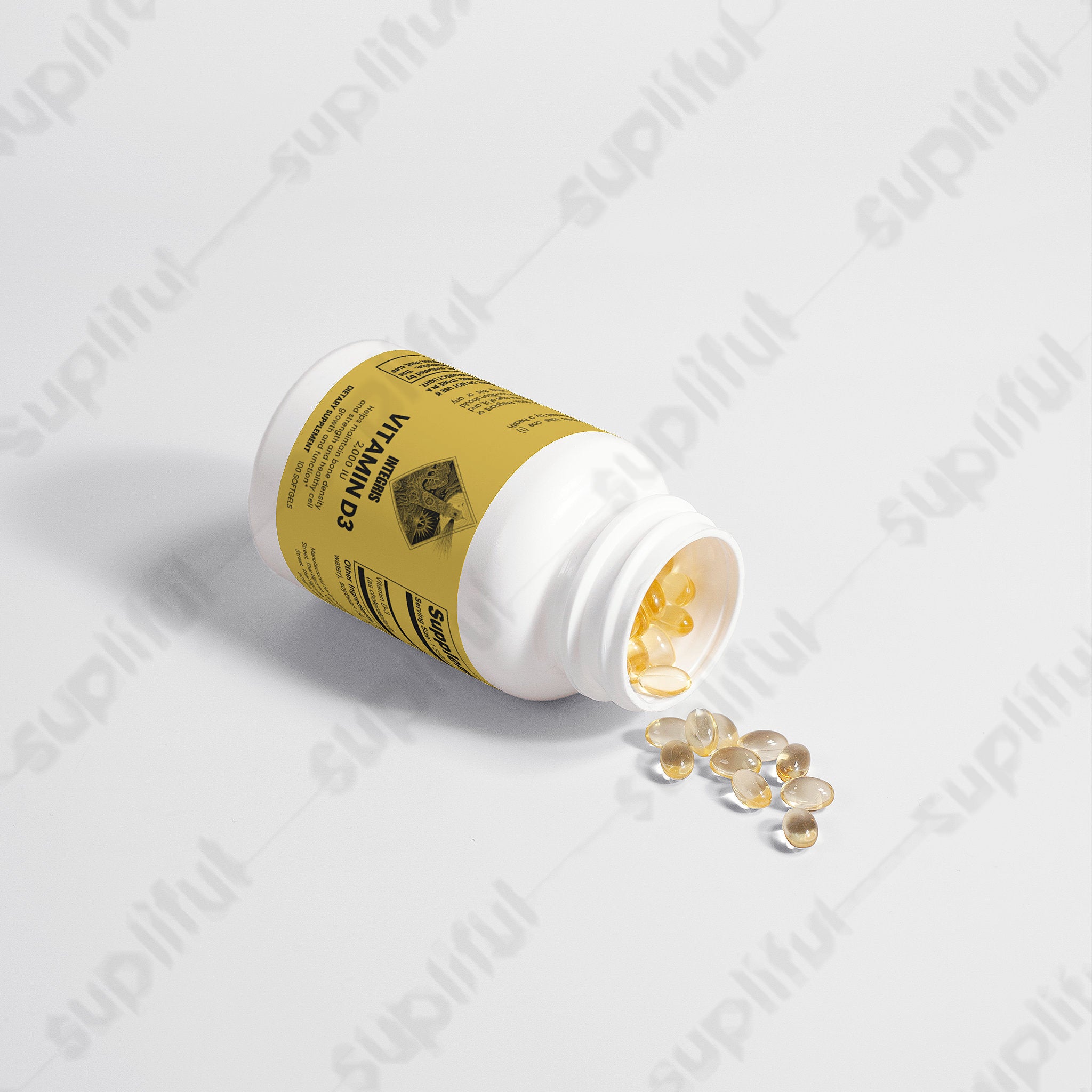 Vitamin D3 2000 IU Cholecalciferol Dietary Supplement - 100 Softgels