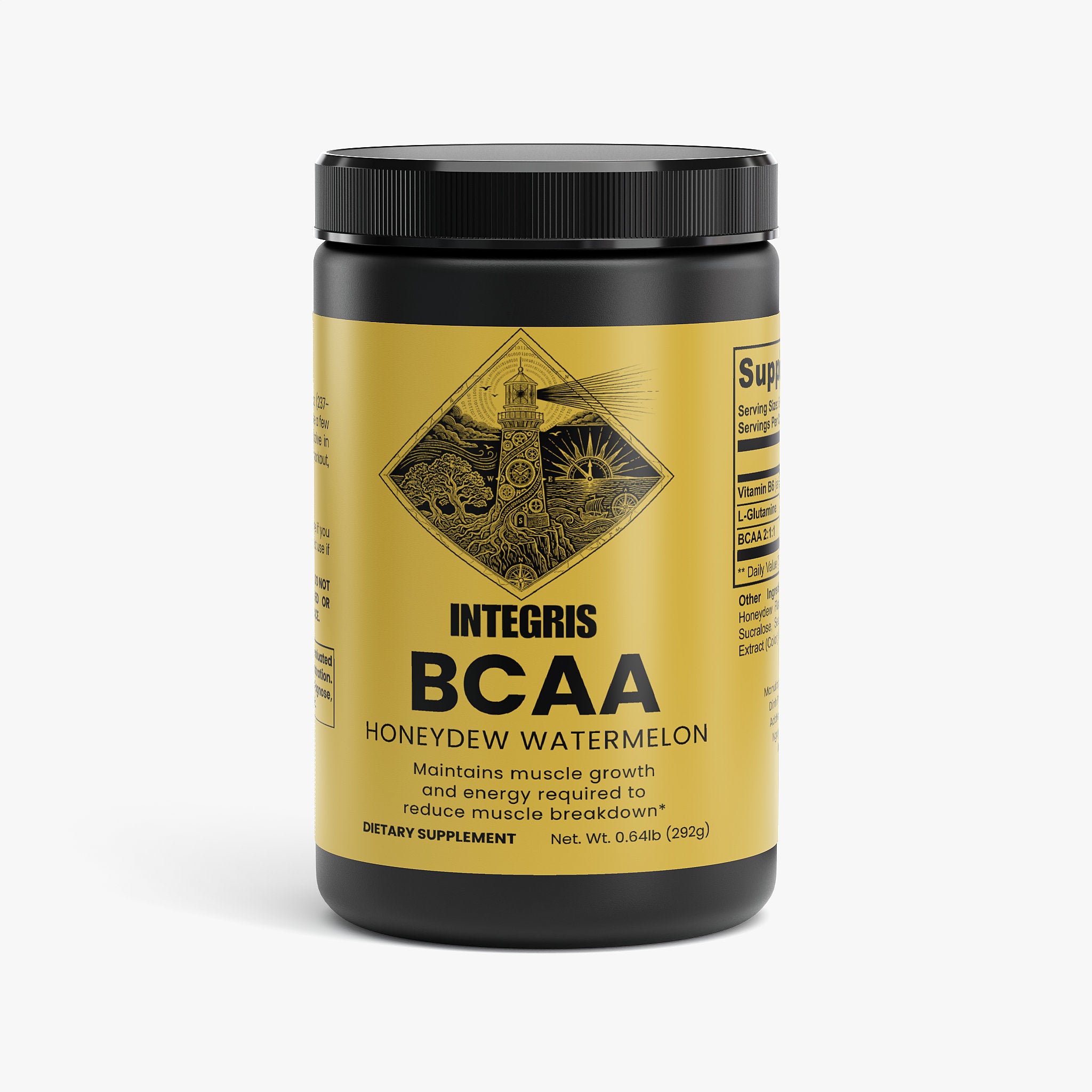 Branched Chain Amino Acids and L-Glutamine Workout Powder - Honeydew Watermelon Flavor (292g)