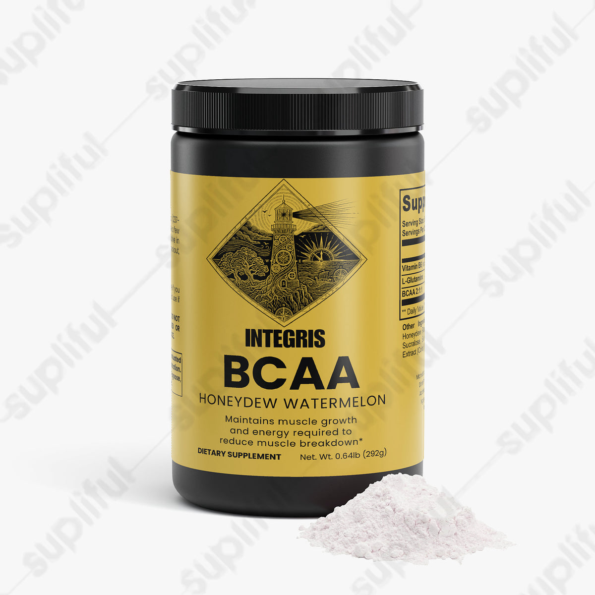 Branched Chain Amino Acids and L-Glutamine Workout Powder - Honeydew Watermelon Flavor (292g)
