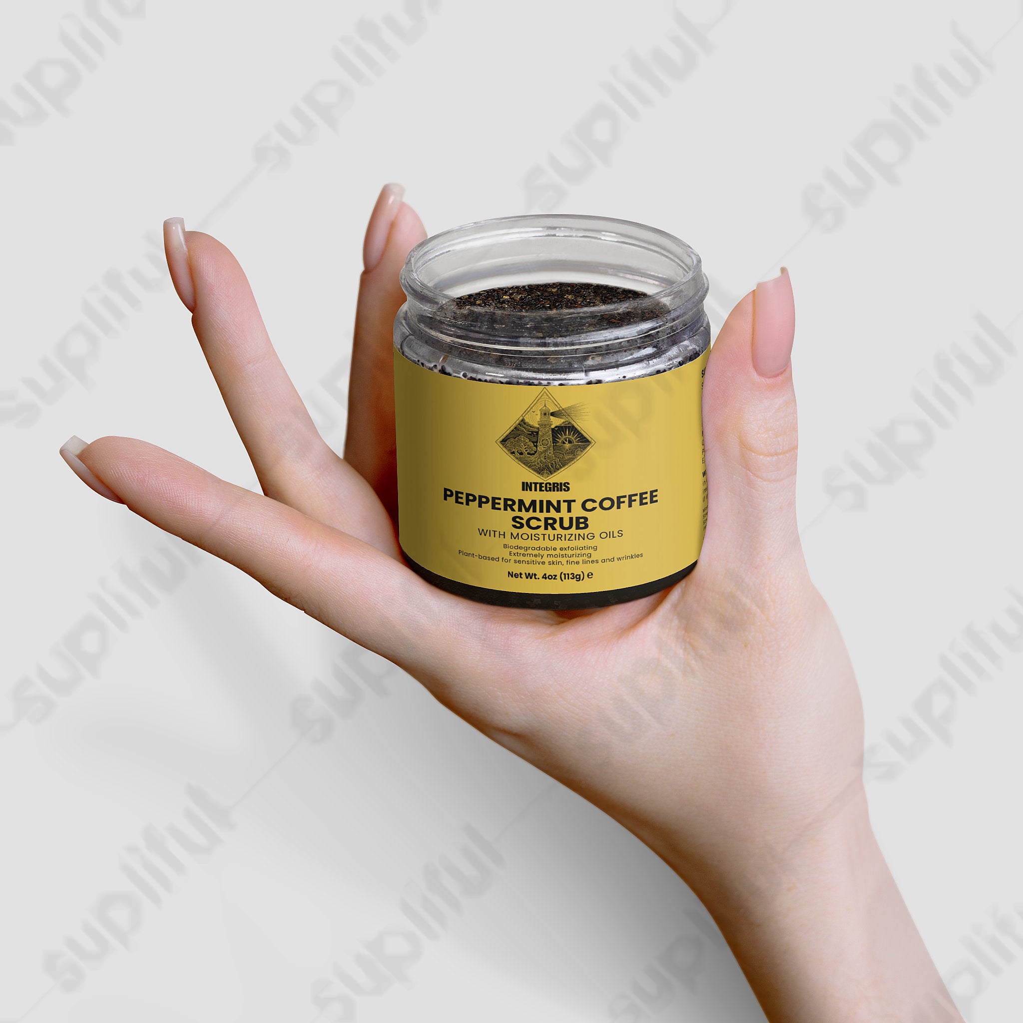 Peppermint Coffee Body Scrub with Organic Coconut Oil - 4 oz (113g)