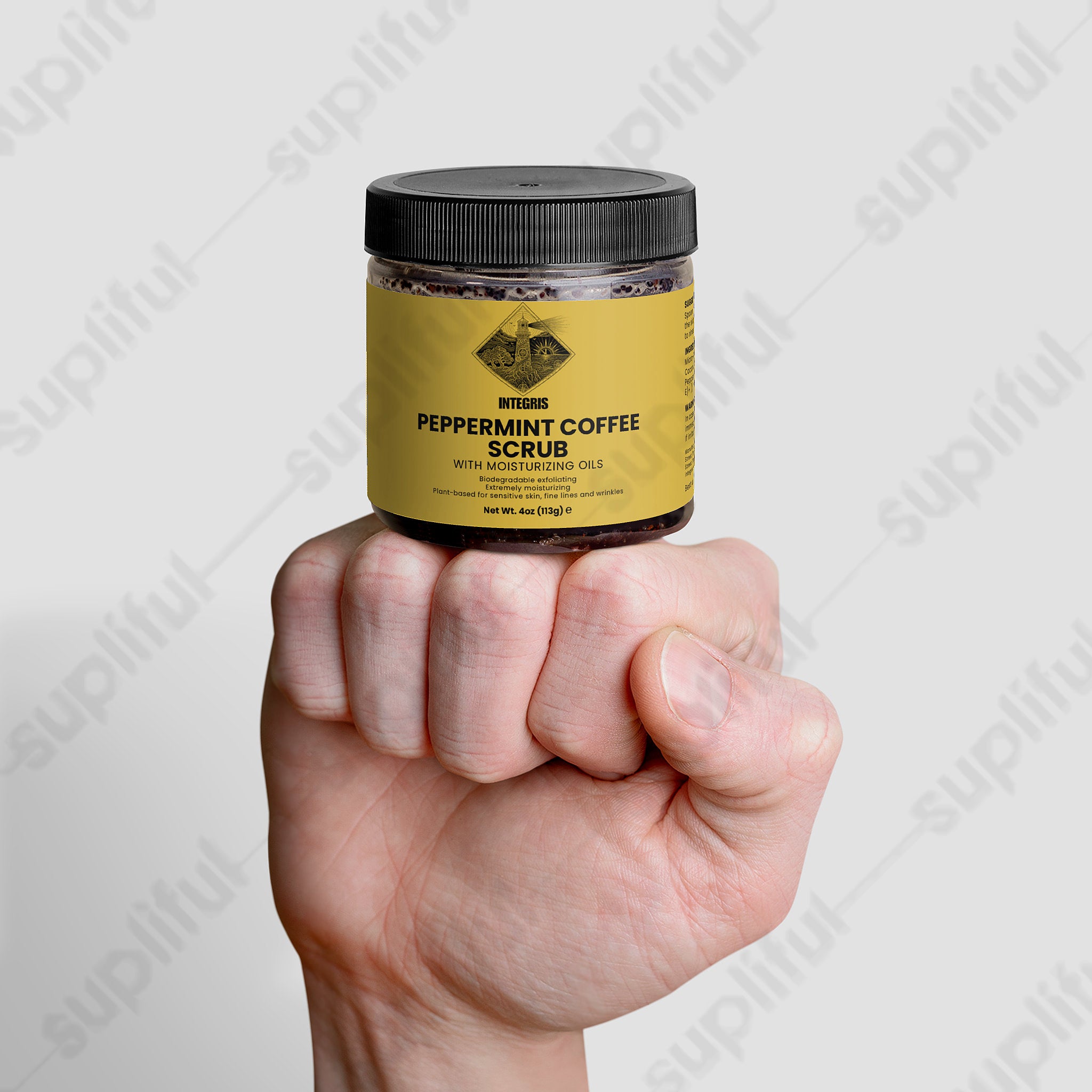 Peppermint Coffee Body Scrub with Organic Coconut Oil - 4 oz (113g)