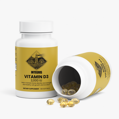 INTEGRIS Vitamin D3 2000 IU Cholecalciferol Dietary Supplement 100 Softgels
