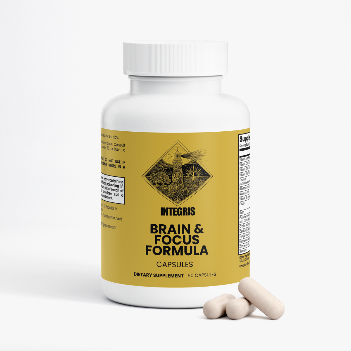 INTEGRIS Brain & Focus Formula Dietary Supplement 60 Veggie Capsules