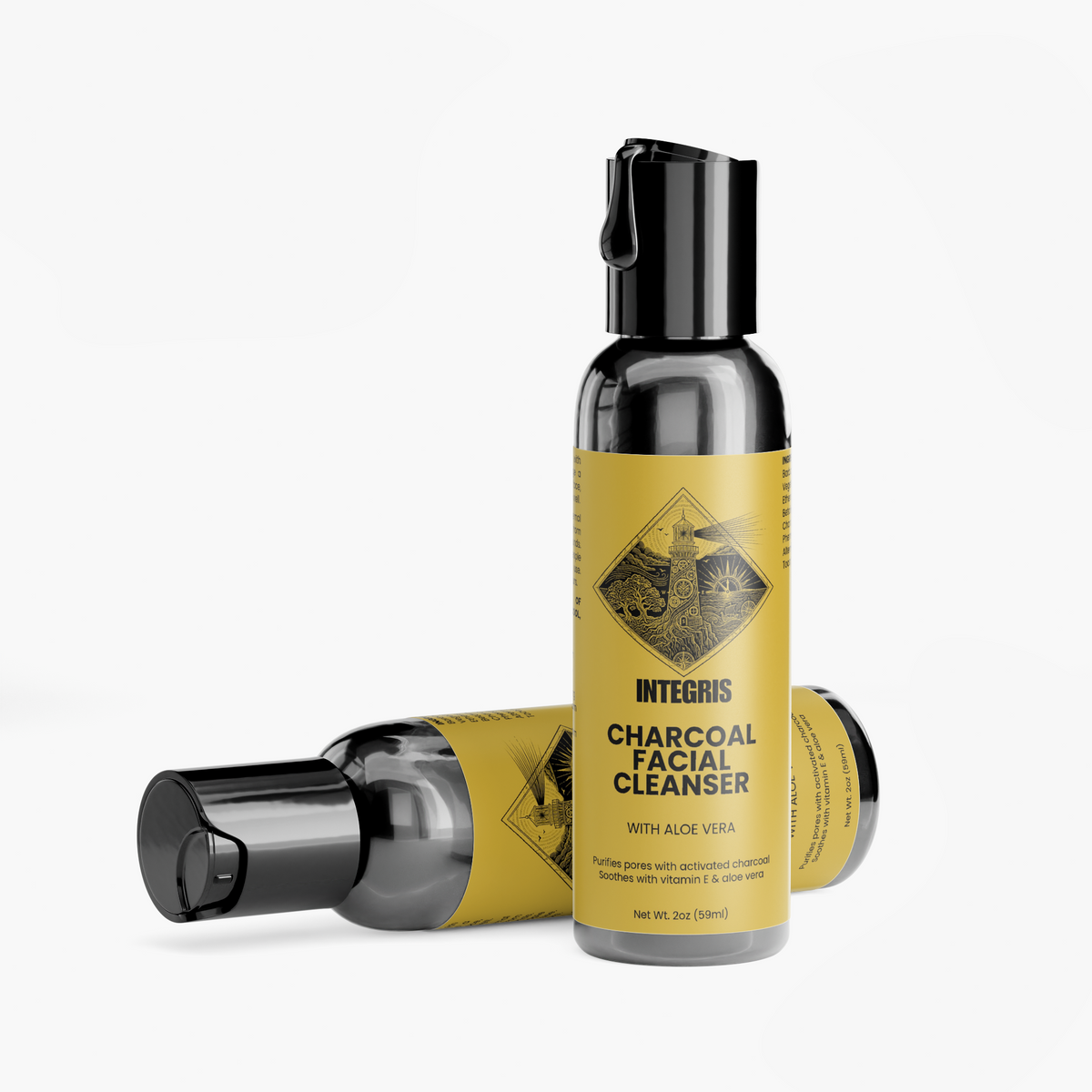 INTEGRIS Charcoal Facial Cleanser Paraben Free Face Wash 2 oz (56g)