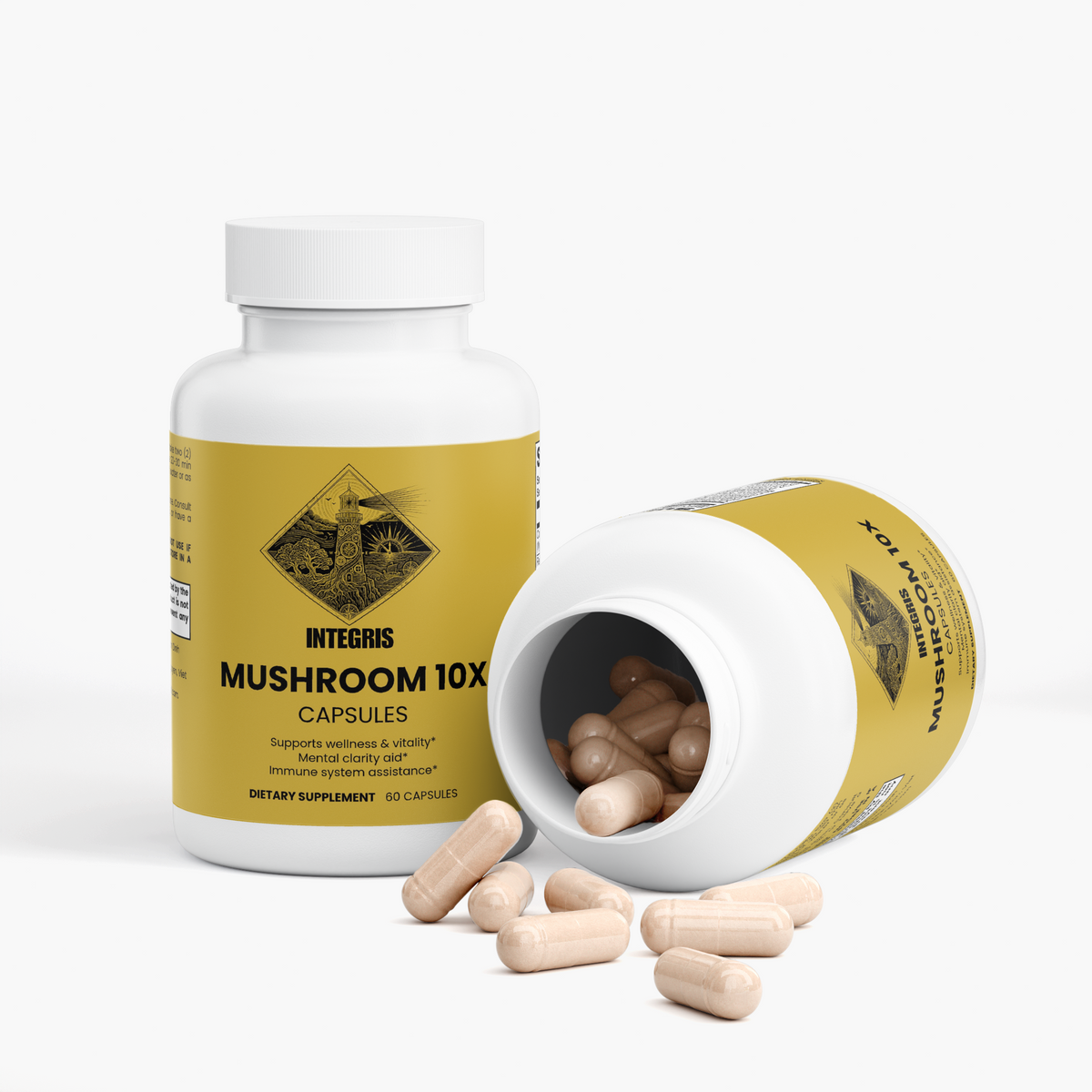 INTEGRIS Mushroom Complex 10X Ten Fungi Blend Dietary Supplement 60 Capsules