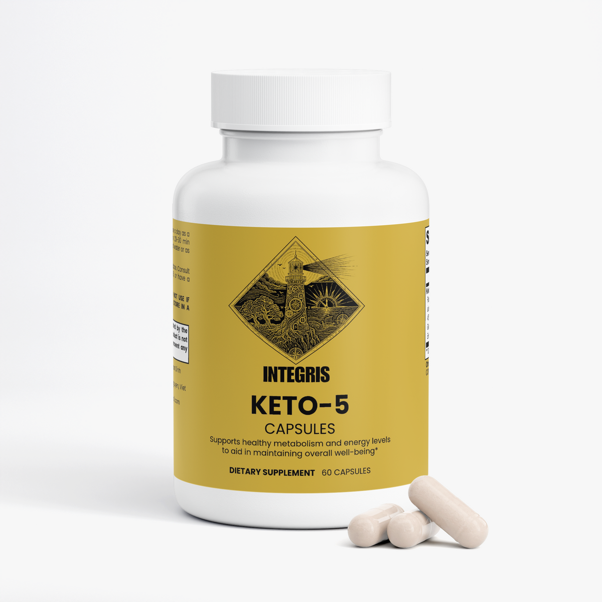 INTEGRIS Keto-5 Dietary Supplement Green Tea and Caffeine 60 Capsules