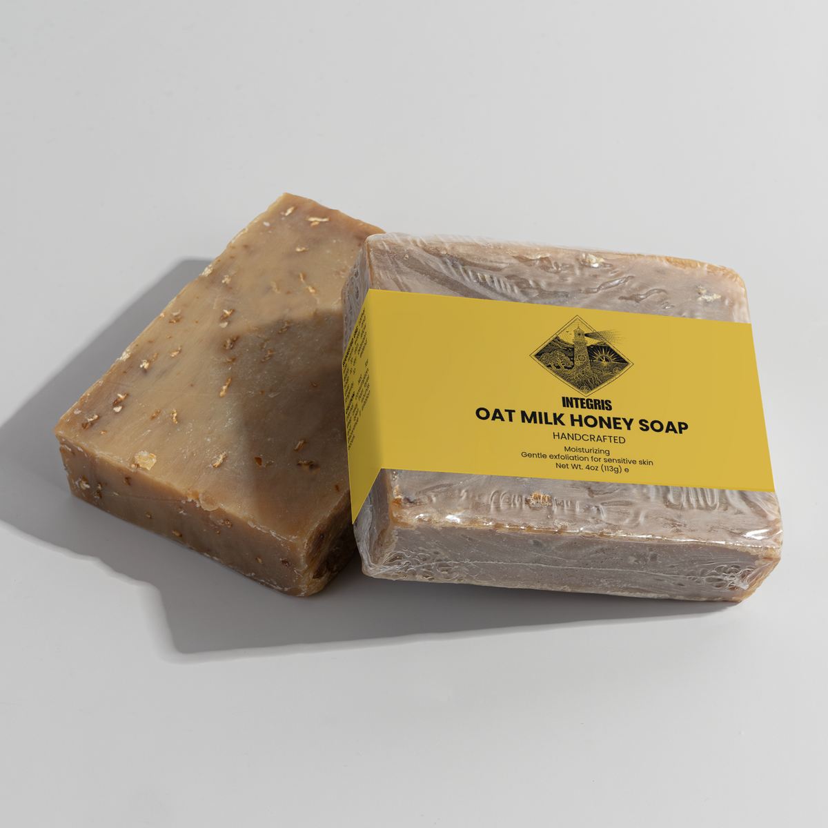 INTEGRIS Handmade Oat Milk Honey Bar Soap Daily Cleansing 4 oz (113g)