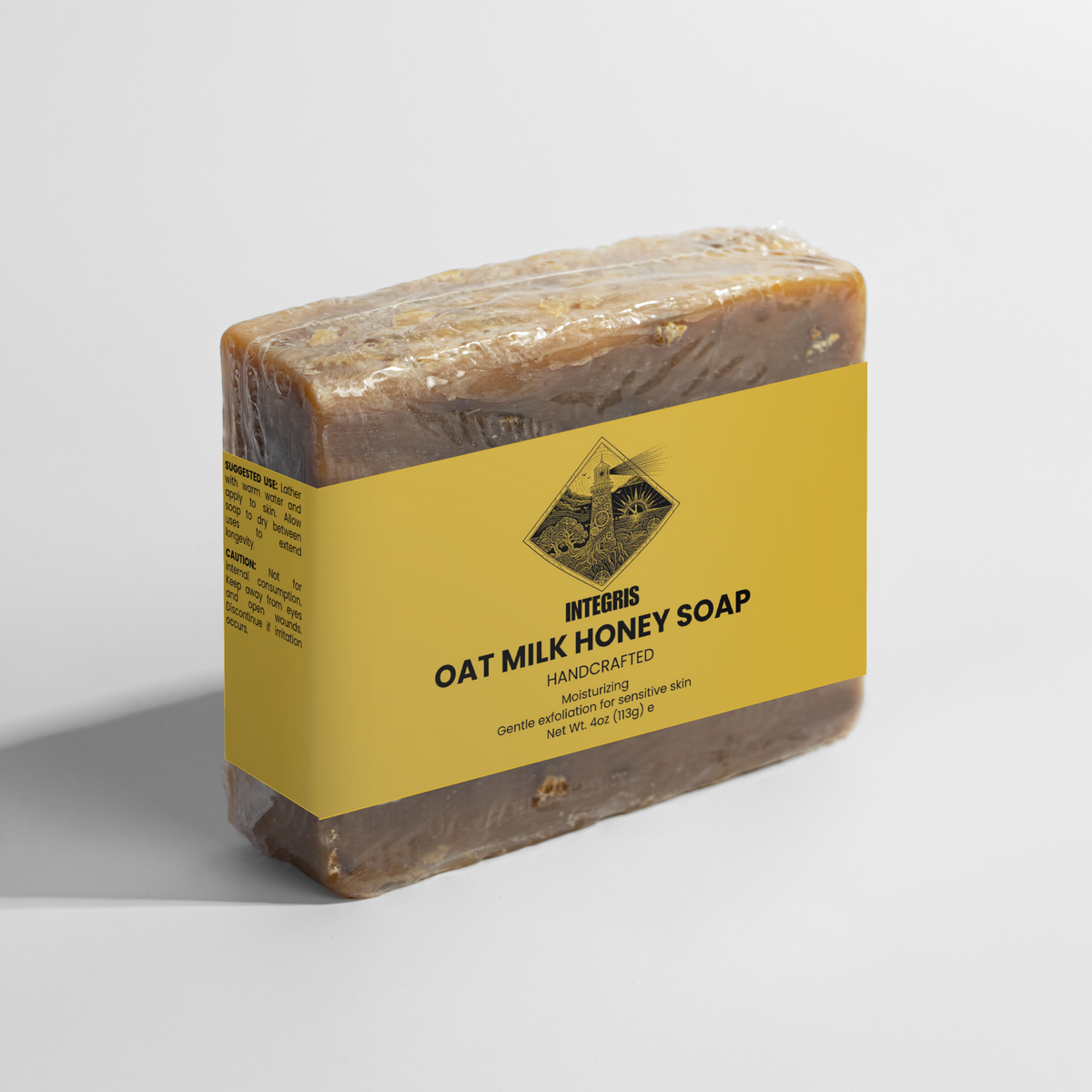 INTEGRIS Handmade Oat Milk Honey Bar Soap Daily Cleansing 4 oz (113g)
