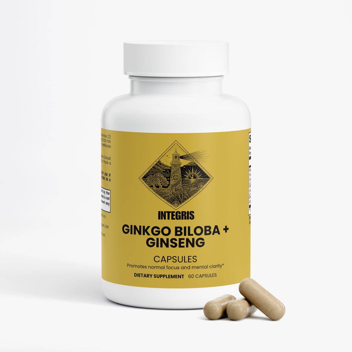 INTEGRIS Ginkgo Biloba and Ginseng Dietary Supplement 60 Capsules