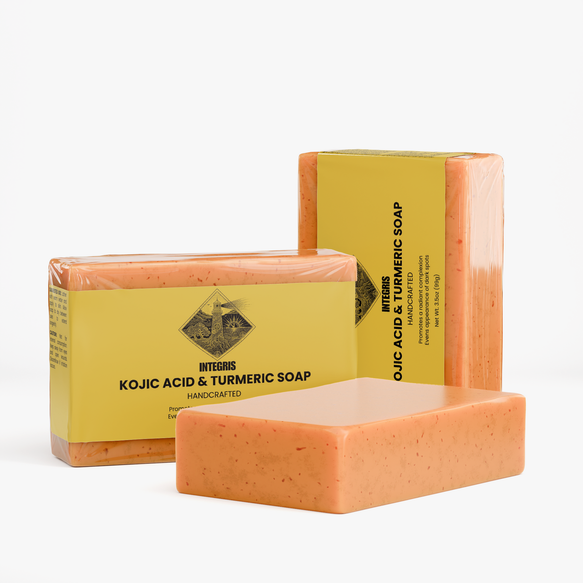 INTEGRIS Kojic Acid and Turmeric Face and Body Soap Bar 3.5 oz (99g)