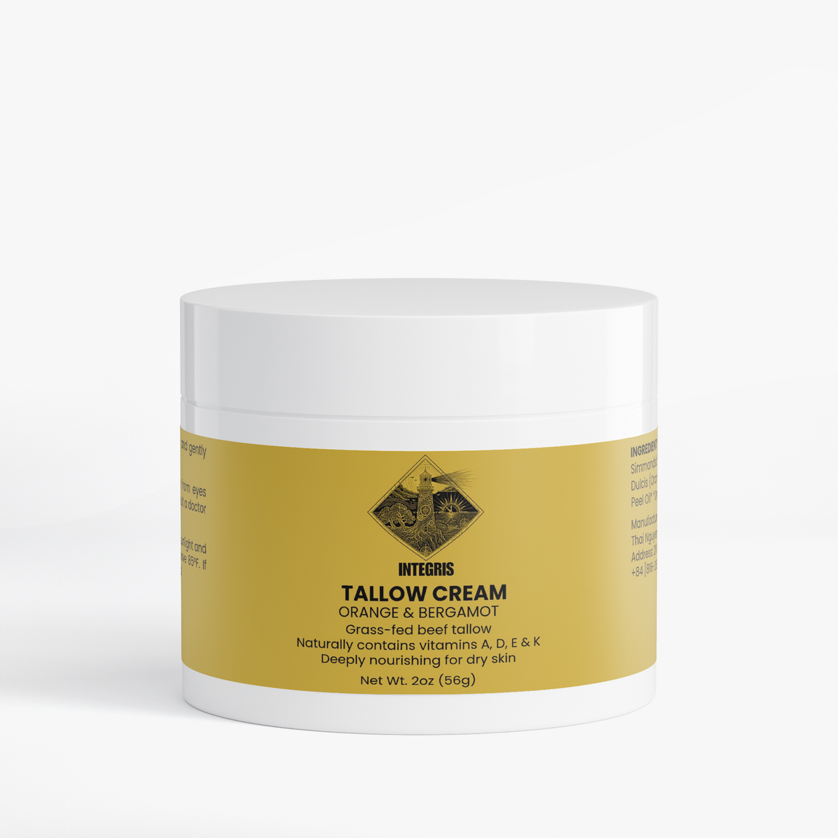 INTEGRIS Tallow Cream Orange and Bergamot Moisturizing Body Lotion 2 oz (56g)