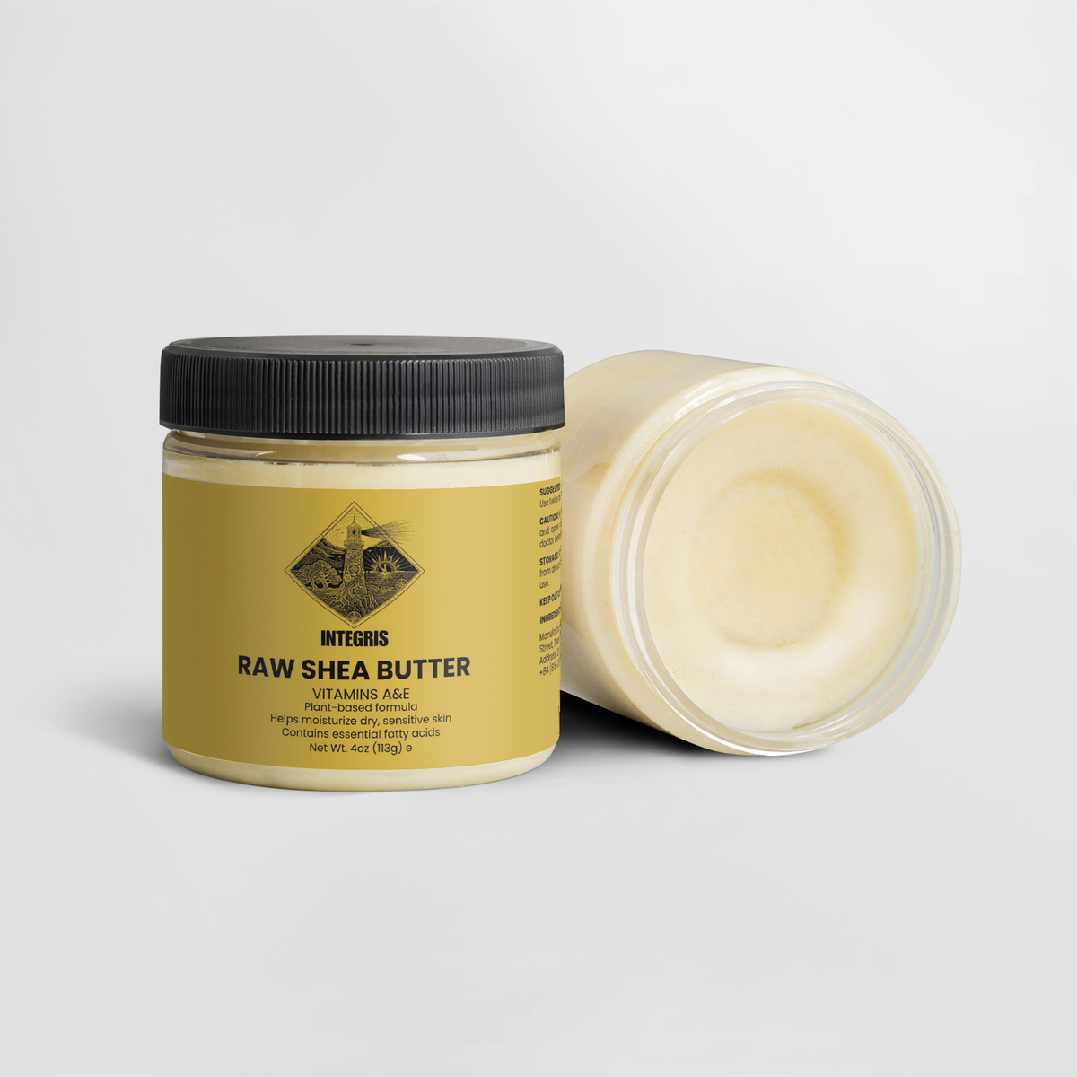 INTEGRIS Organic Raw Shea Butter Plant-Based Skin and Hair Moisturizer 4 oz (113g)