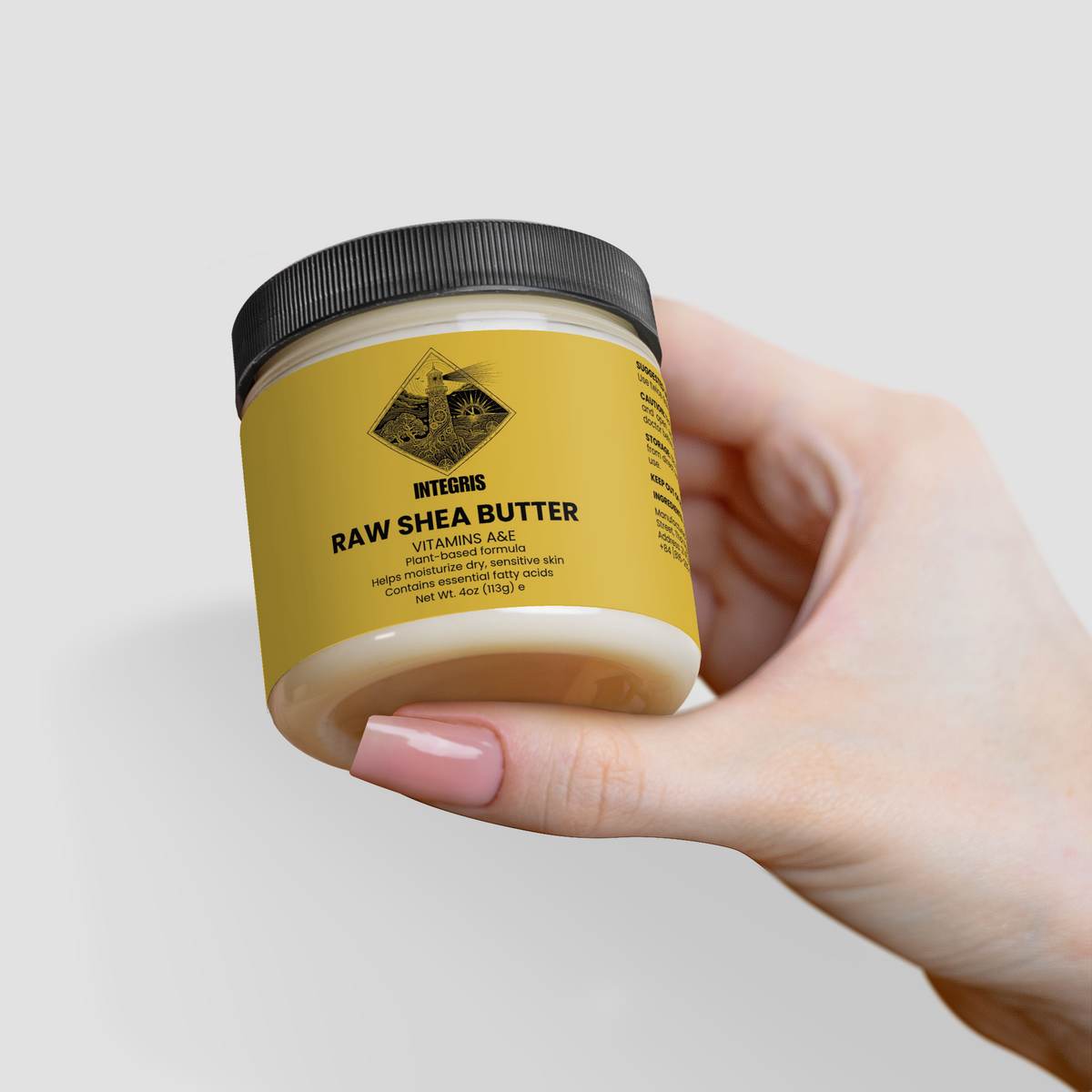 INTEGRIS Organic Raw Shea Butter Plant-Based Skin and Hair Moisturizer 4 oz (113g)