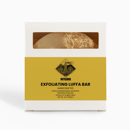 INTEGRIS Exfoliating Luffa Bar Handmade Tea Tree and Grapefruit Soap 4 oz (113g)