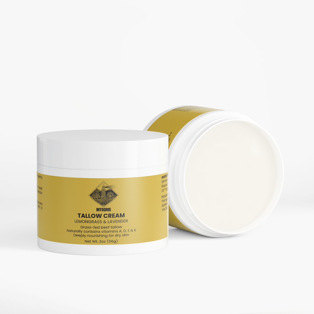INTEGRIS Grass-Fed Beef Tallow Cream Lemongrass and Lavender 56g