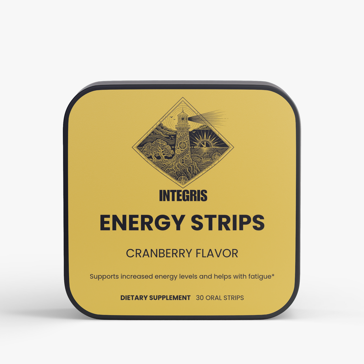 INTEGRIS Dietary Supplement Green Tea Caffeine and Vitamin B12 Cranberry Flavor 30 Oral Strips