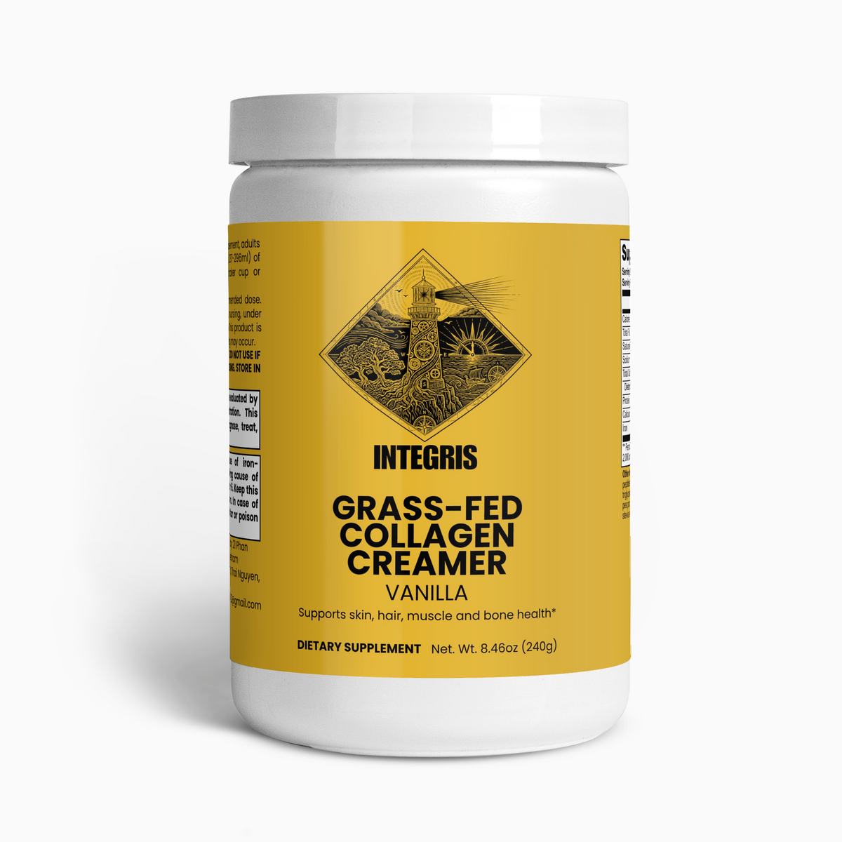 INTEGRIS Grass-Fed Collagen Creamer Vanilla Flavored Powder 240g