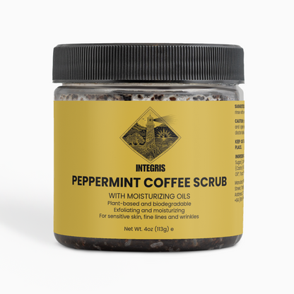 INTEGRIS Peppermint Coffee Body Scrub Organic Coconut Oil 4 oz (113g)