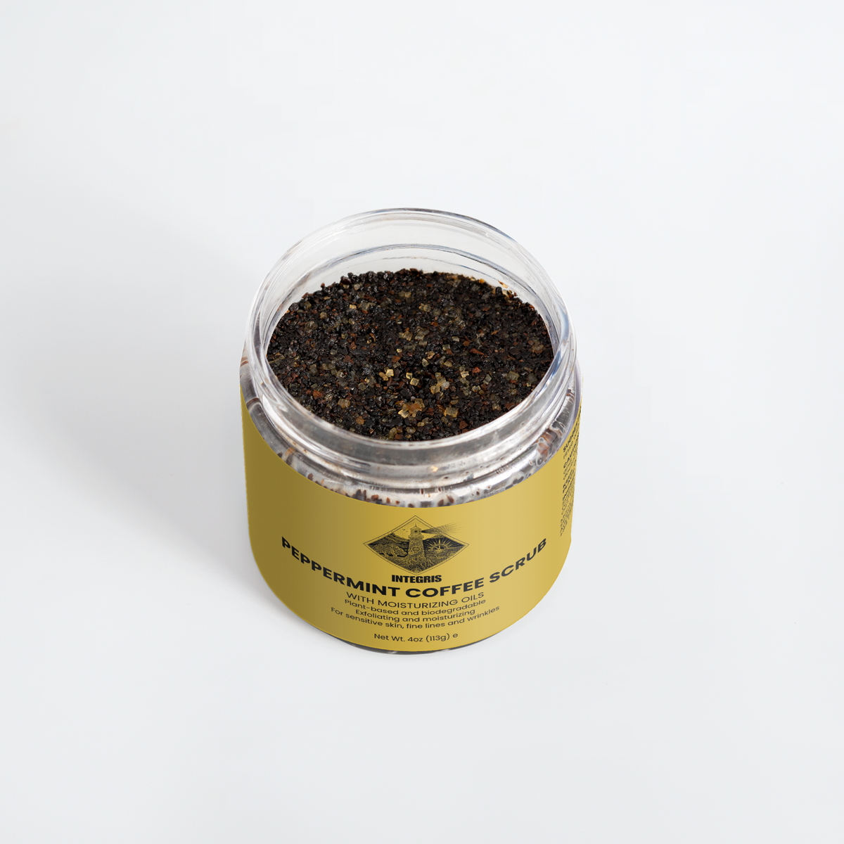 INTEGRIS Peppermint Coffee Body Scrub Organic Coconut Oil 4 oz (113g)