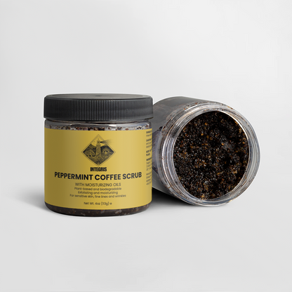INTEGRIS Peppermint Coffee Body Scrub Organic Coconut Oil 4 oz (113g)
