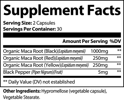 INTEGRIS Maca Plus Organic Triple Root Blend Dietary Supplement 60 Capsules