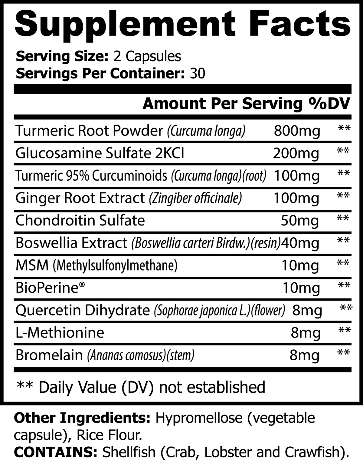 INTEGRIS Platinum Turmeric Complex Glucosamine and Boswellia 60 Capsules