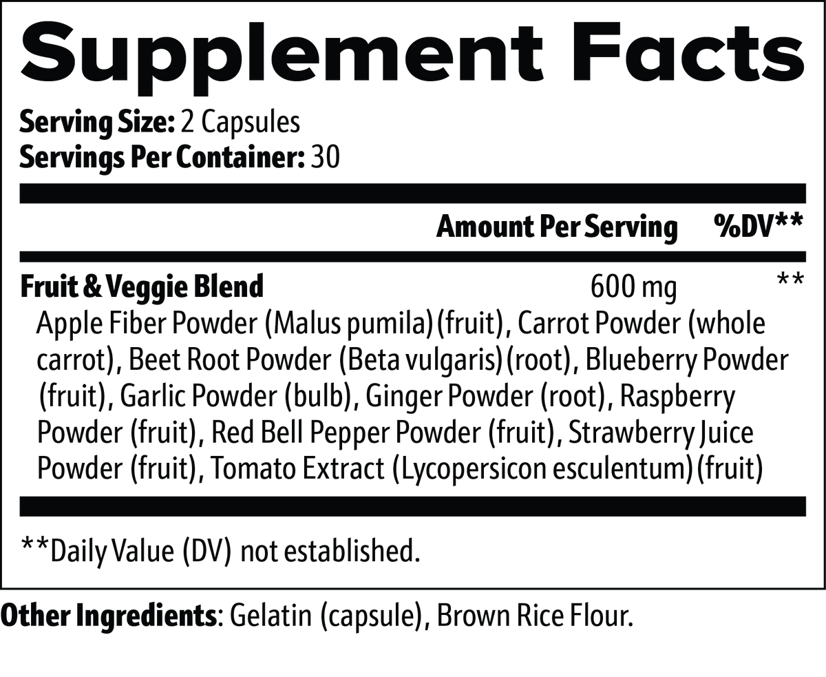 INTEGRIS Whole Food Fruit and Vegetable Powder Blend 60 Capsules
