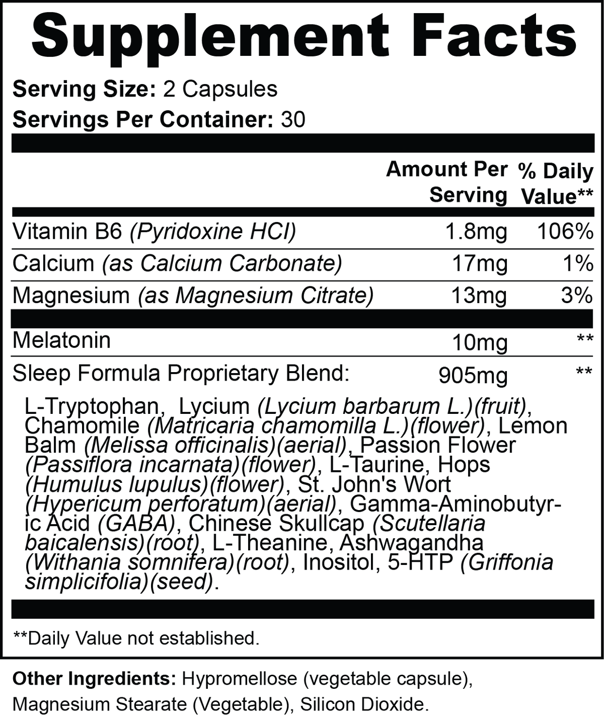 INTEGRIS Magnesium Citrate and L-Theanine Evening Herbal Complex 60 Capsules