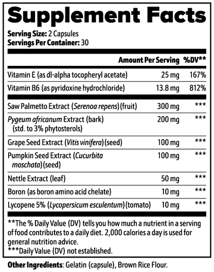 INTEGRIS Saw Palmetto and Pumpkin Seed Extract Men's Botanical Blend 60 Capsules