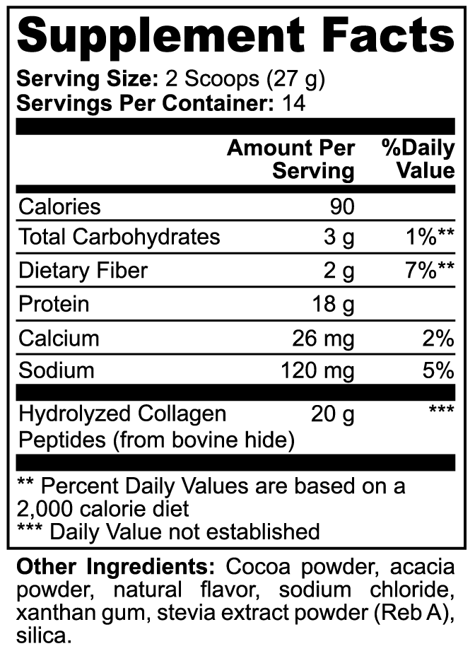 INTEGRIS Bovine Hydrolyzed Collagen Peptides Powder Chocolate Flavor 378g
