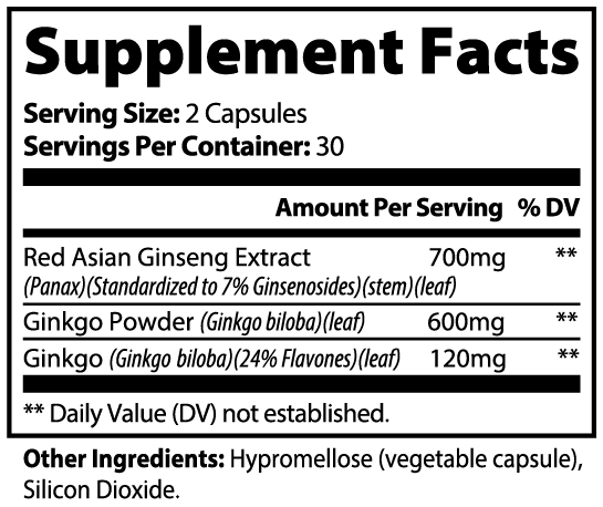 INTEGRIS Ginkgo Biloba and Ginseng Dietary Supplement 60 Capsules