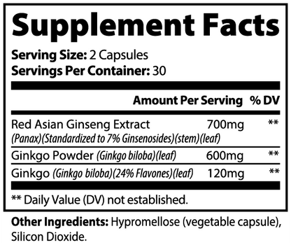 INTEGRIS Ginkgo Biloba and Ginseng Dietary Supplement 60 Capsules