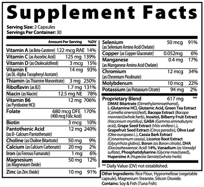 INTEGRIS Brain & Focus Formula Dietary Supplement 60 Veggie Capsules