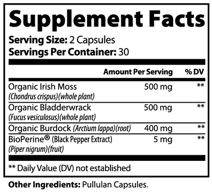 INTEGRIS Sea Moss Organic Irish Moss Blend Dietary Supplement 60 Capsules
