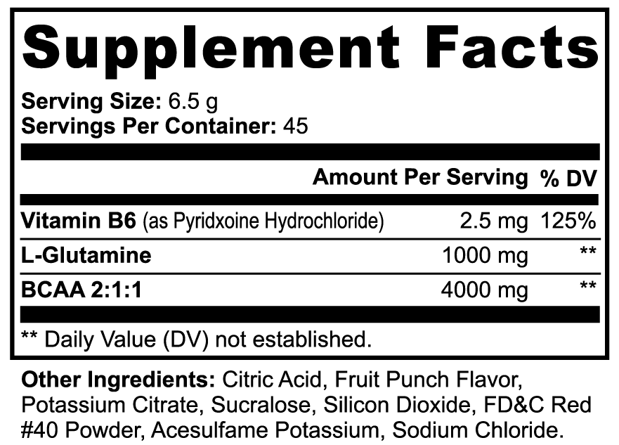 INTEGRIS BCAA Shock Powder Fruit Punch Workout Supplement 292g