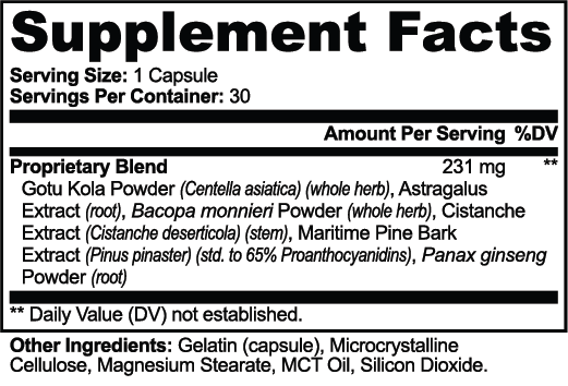 INTEGRIS Gotu Kola and Bacopa Mental Clarity Nootropic Complex 30 Capsules