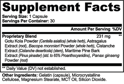 INTEGRIS Gotu Kola and Bacopa Mental Clarity Nootropic Complex 30 Capsules
